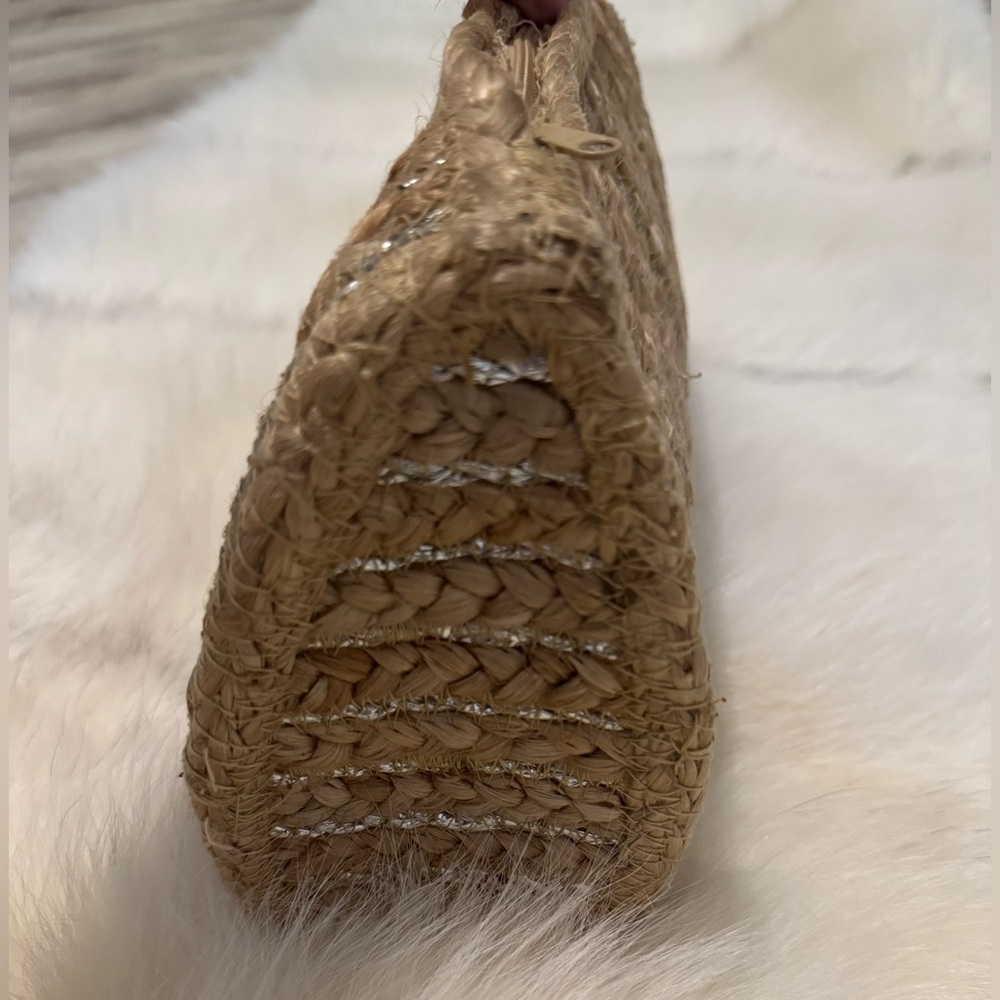 NEW Shiraleah Jute clutch Handbag with silver Rope - Picture 6 of 7